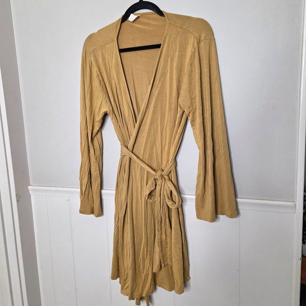 KATE QUINN Solid Yellow Bamboo Robe